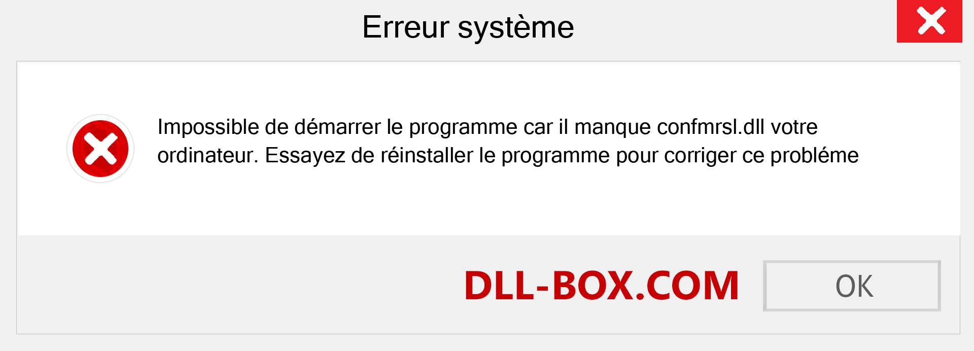 Le fichier confmrsl.dll est manquant ?. Télécharger pour Windows 7, 8, 10 - Correction de l'erreur manquante confmrsl dll sur Windows, photos, images